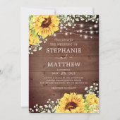 Invitation Tournesols rustiques Babys Mariage (Devant)