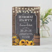 Invitation Tournesols rustiques Bois Vin Baril Retraite (Debout devant)