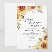 Invitation Tournesols Rustiques Botanique Floral Enregistrer  (Devant / Derrière)