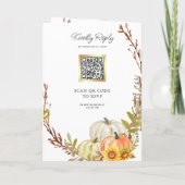 Invitation Tournesols Rustiques Code QR Mariage Citrouille (Dos)