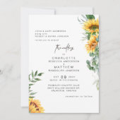 Invitation Tournesols rustiques d'élégance en Mariage de fleu (Devant)
