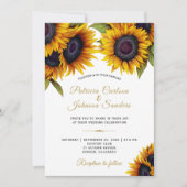 Invitation Tournesols rustiques élégant mariage de calligraph (Devant)