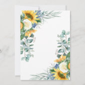 Invitation Tournesols rustiques et Baby shower Floral Rose (Dos)