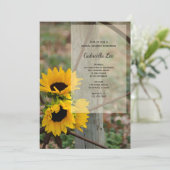 Invitation Tournesols rustiques et Fête des mariées à roue en (Debout devant)