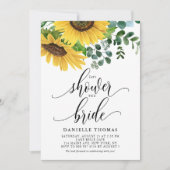 Invitation Tournesols rustiques et Fête des mariées d'Eucalyp (Devant)
