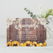 Invitation Tournesols rustiques et lumières à cordes Quincean (Debout devant)