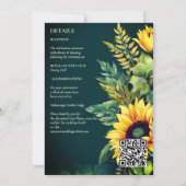 Invitation Tournesols rustiques et verts mariages de automne  (Dos)