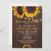 Invitation Tournesols rustiques grange bois maison chauffe ba (Devant)