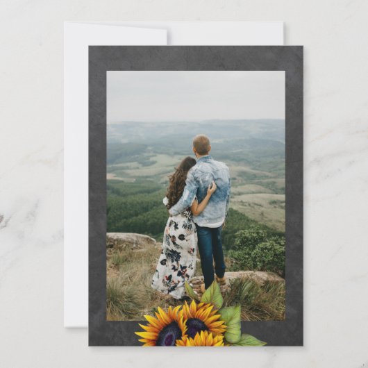 Invitation Tournesols rustiques i do barbecue répétition dîne (Dos)