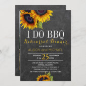 Invitation Tournesols rustiques i do barbecue répétition dîne (Devant / Derrière)