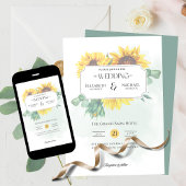 Invitation Tournesols rustiques Impression ou Mariage numériq
