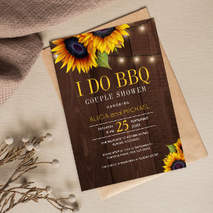 Invitation Tournesols rustiques Je fais barbecue mariage douc