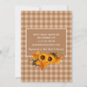 Invitation Tournesols Rustiques Je Fais BBQ Douche Couple (Dos)