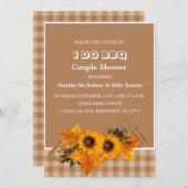 Invitation Tournesols Rustiques Je Fais BBQ Douche Couple (Devant / Derrière)