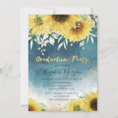 Invitation Tournesols rustiques, Lumières Feuilles Graduation (Devant)