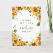 Invitation Tournesols rustiques Mariage Code QR Pot Mason (Devant)