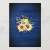 Invitation Tournesols rustiques Marine Lumières de bocal bleu (Dos)