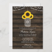 Invitation Tournesols rustiques Mason Jar Barn Bat mitzvah en (Devant)