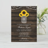 Invitation Tournesols rustiques Mason Jar Barn Bat mitzvah en (Debout devant)