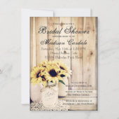 Invitation Tournesols rustiques Mason Jar Fêtes des mariées I (Devant)