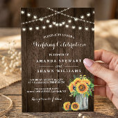 Invitation Tournesols rustiques Mason Jar String Mariage