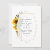 Invitation Tournesols rustiques QR Code RSVP Mariage bohème (Devant)