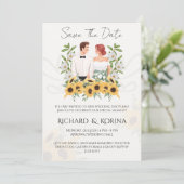 Invitation Tournesols Save the Date (Debout devant)