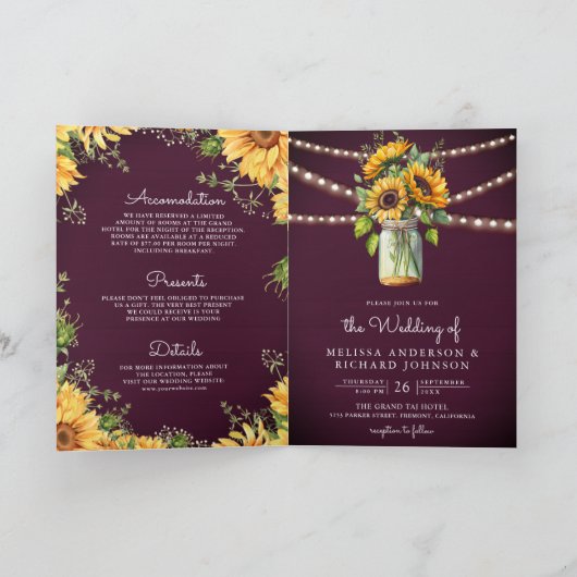 Invitation Tournesols Violet Pourpre Pot en Grès Code QR Mari (Intérieur)