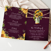 Invitation Tournesols Violet Pourpre Pot en Grès Code QR Mari