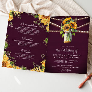 Invitation Tournesols Violet Pourpre Pot en Grès Code QR Mari