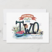 Invitation Tournez deux garçons à thème de pêche Anniversaire (Devant)