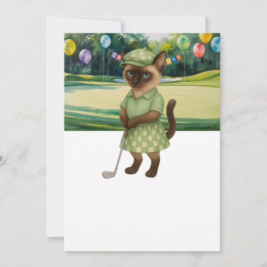 Invitation Tournoi d'anniversaire de Golfer Cat (Devant)