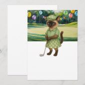 Invitation Tournoi d'anniversaire de Golfer Cat (Devant / Derrière)