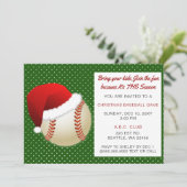 Invitation Tournoi de baseball de Noël rouge et vert (Debout devant)