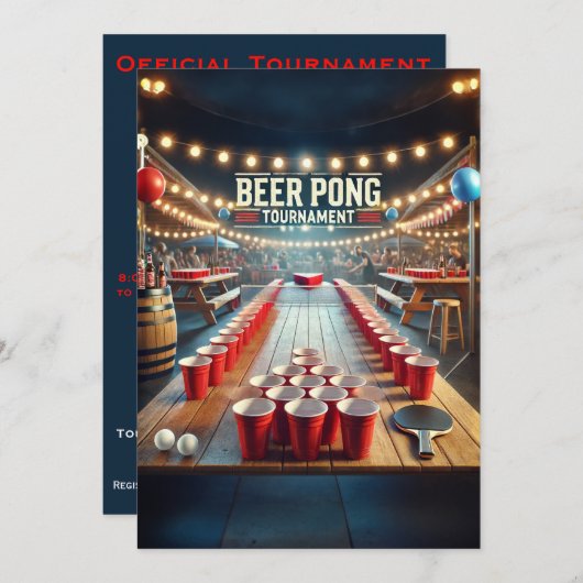 Invitation Tournoi de Beer Pong (Parti) (Devant / Derrière)