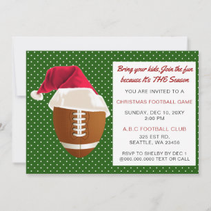 Invitation Tournoi de football de Noël rouge et vert