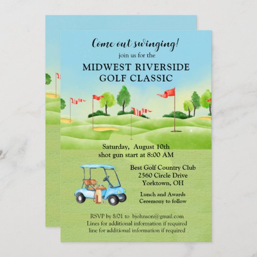 Invitation Tournoi de golf (Devant / Derrière)