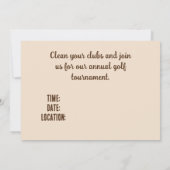 Invitation Tournoi de golf annuel à plumes pour la réunion de (Dos)