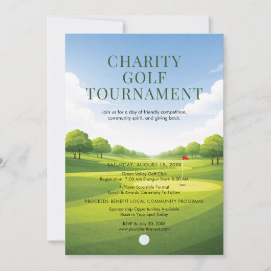 Invitation Tournoi de golf de charité (Devant)