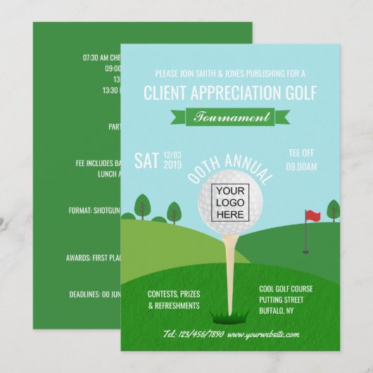 Invitation tournoi de golf de l'entreprise (Devant / Derrière)