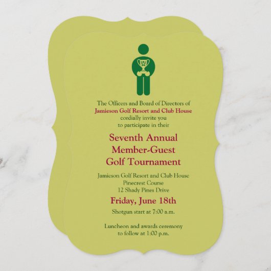 Invitation Tournoi de golf d'entreprise (Devant / Derrière)