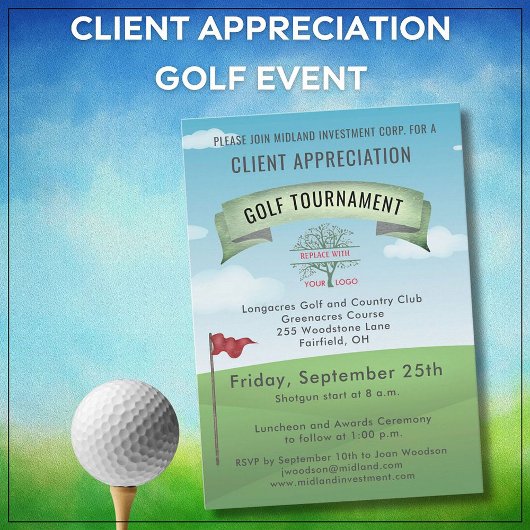 Invitation Tournoi de golf d'entreprise 