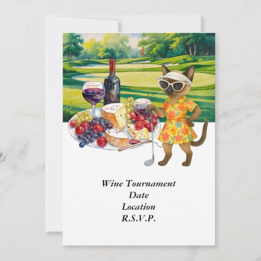 Invitation Tournoi de golf et dégustation de vins avec du vin (Devant)