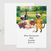 Invitation Tournoi de golf et dégustation de vins avec du vin (Devant / Derrière)
