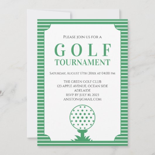 Invitation Tournoi de golf Green Stripes (Devant)