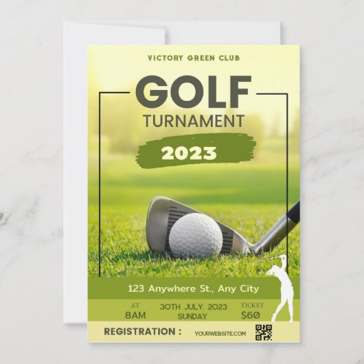 Invitation Tournoi de golf Personnaliser (Devant)