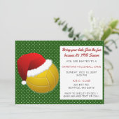 Invitation Tournoi de volley-ball rouge et vert de Noël (Debout devant)