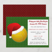 Invitation Tournoi de volley-ball rouge et vert de Noël (Devant / Derrière)