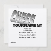 Invitation Tournoi d'échecs d'invitation (Dos)