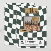 Invitation tournoi d'échecs école événement universitaire (Devant / Derrière)